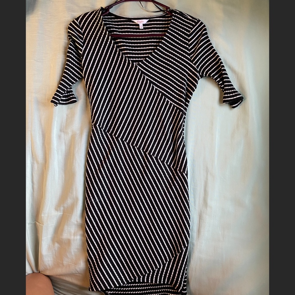 Black and White striped dress